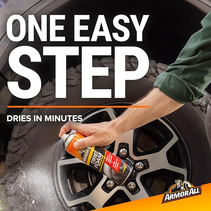 Armor All Tire Foam, Tire Cleaner Spray for Cars, Trucks, Motorcycles, 20 Oz Each, 1.25 Pound (Pack of 1)