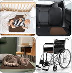 Waterproof Chair Pads for Incontinence, 4 Pack Reusable Seat Protector Pads 22" x 21", Absorbent Wheelchair Pad Covers, Washable Chair Pads for Adults, Kids & Pets - Brown