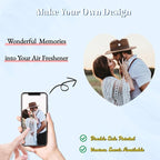 Custom Car Air Freshener - Double Sided Photo Personalized Smell Fresheners With Picture Text for Car Wardrobe Bathroom (Heart - 3 Pics)