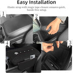 NBTEPEM Bling Crown Car Center Console Armrest Cover, Leather Middle Console Cover Cushion with 2 Storage Bags, Car Armrest Storage Box Interior Accessories for Most Vehicles(Black)