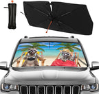 Raccoons Car Windshield Sun Shade Umbrella Beach Sunshades for Car Windshield Upgraded Hawaiian Sun Visor Protector for Sedan SUV Most Vehicles Printed Front Window Shades
