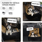 Dog Car Seat for Small Dogs,Medium Dog Car Bed with Detachable Washable Cover,Pet Puppy Booster Cars Seats with Safety Belt Up to 30 lbs(Black V)