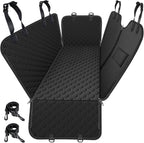 Mancro Dog Hammock for Car, 2025 Upgraded 600D Heavy Duty Waterproof & Scratch-Resistant Dog Car Seat Cover, Back Seat Pet Cover for Dogs with Sedan, Trucks and SUVs, Standard, All Black