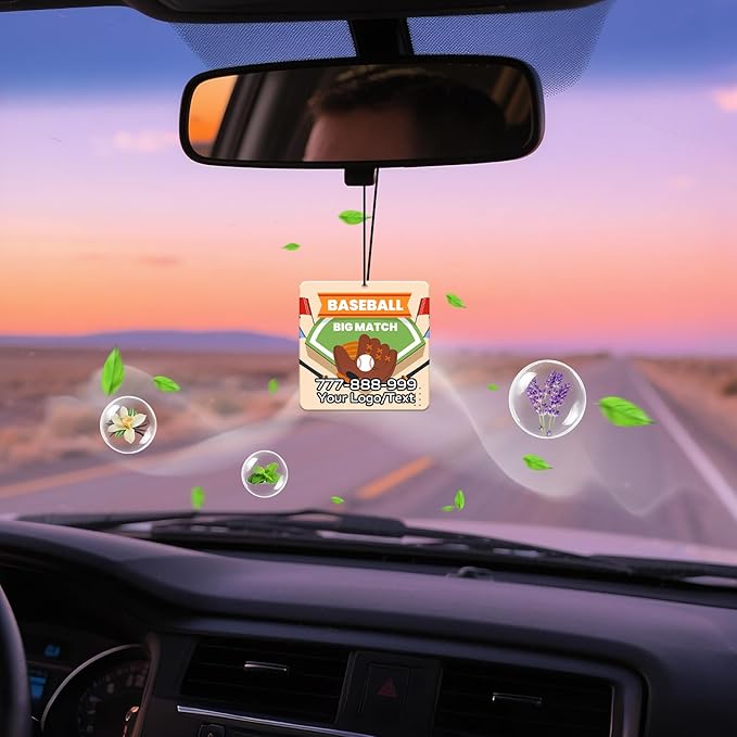 HINFKA 10-1000 Pcs Custom Air Fresheners with Picture – Personalized Double-Sided Photo or Logo Bulk Air Freshener, Customized Gifts for Corporate and Business Branding