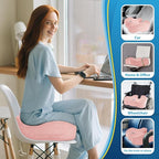 BlissTrends Seat Cushion,5.2in Thick Memory Foam Cushions for Office Chair, Car Seat, Airplane, Relieving Pressure Tailbone Sciatica Back Pain for Long Sitting Office Workers, Car Drivers Pink
