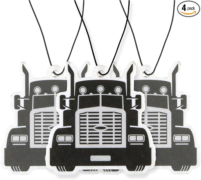 Semi Truck - Car Air Freshener Scented with Premium Oils (4 Pack)