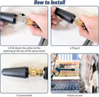Pressure Washer Tips Turbo Nozzle, Max 2600 PSI 360°Rotating Power Washer Nozzles with 1/4" Quick Connect, 5 Spray Nozzle Tips for Cleaning Brick, Concrete, 2.0 GPM 2.0 Orifice