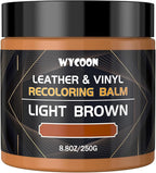 Leather Recoloring Balm & Color Restorer | Light Brown Leather Dye, Paint & Repair Kit for Furniture, Couches, Car Seats, Shoes|Restore Faded & Scratched Surfaces