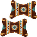 Soft Car Headrest Pillow Compatible with Tribal Navajo Indiana Western Southwest Ethnic, 2 Pcs Memory Foam Car Neck Pillow with Breathable Removable Cover Car Pillow for Nap/Neck Pain Relief