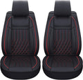 Aierxuan Front Car Seat Covers Universal Fit for Honda Civic Accord Crv, Toyota Camry Prius Rav4 Corolla, Kia, Lexus, Nissan, Mazda, Jeep Cherokee and Most Cars, with Waterproof Leather(Black and Red)