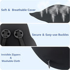 Car Lumbar Support Pillow and Neck Pillow kit for Back & Neck Pain Relief Ergonomic Memory Foam Car Seat Headrest & Lumbar Cushion with Adjustable Strap for Driving Seat/Office Chair Black