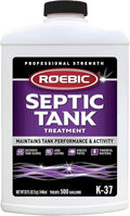 Roebic K-37-Q Septic Tank Treatment: Removes Clogs, Environmentally Friendly Bacteria Enzymes, Safe for Toilets, 32 Fl Oz - Lasts 1 Year, 32 Ounces
