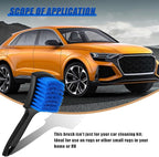 8.3×2.5 Inch Car Wash Brush, Soft Bristle Short Handle Carpet Cleaning Brush, Scrub Brush for Floor Mats, Tires, Automotive Wheel Bushes for Vehicle Interior & Home (Blue)