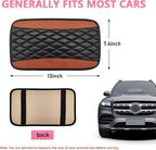 Car Center Console Cushion Pad, PU Leather Waterproof Auto Armrest Box Cover Protector, Comfortable Armrest Seat Box Cover Mat, Universal Car Accessories for SUV Truck (Coffee)