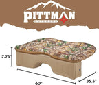 Pittman Outdoors Backseat Bed Air Mattress – 60” Rear Seat Mattress for Trucks & SUVs – Includes Portable DC Air Pump – Truck Air Mattress for Back Seat Travel & Camping – Camo Print