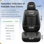Coverado Car Seat Covers Front Seats, Nappa Leather Front Seat Covers, Waterproof Car Seat Cushion, Black Seat Covers Car Seat Protector Interior Accessories Fit for Most Cars