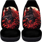 BIGCARJOB Wolves Car Seat Cover Full Set Universal Fit Car Interior Accessories Set Rose Auto Seat Cover Women Auto Interior Seat Protector Saddle Blanket
