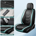 otoez Universal Leather Car Seat Covers 5 Seat Full Set Automotive Seat Protector Replacement Compatible with Most Honda Toyota Chevy Ford, Vehicles, Sedens, Trucks, SUVs (Green+Black,No Pillows)
