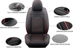 Front Seat Covers Fit for Toyota RAV4 Hybrid 2016-2026, Car Seat Covers Front Seats, Breathable Faux Leather Automotive Seat Covers Front Pair Anti-Slip Seat Cover(Black&Red, Front)