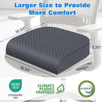 Seat Cushion for Office Chair, Memory Foam Chair Cushions, Car Seat Cushion for Long Sitting, Desk Chair Cushion for Pressure Relief, Non-Slip Bottom, Washable Cover, X-Large, Grey