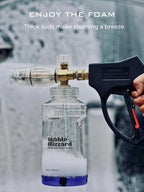 Bubble Blizzard Premium Foam Cannon for Pressure Washer, Wide Mouth, Adjustable Thick Foam Snow Foam Cannon Lance with 1/4 Inch Quick Connector for Car, Boat, and Home Wash, 4000 PSI, 34 oz