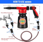 Updated 16 IN 1 Car Wash Foam Gun, Foam Cannon,Adjustable Hose Wash Sprayer with 2.5 to 6 Bars Foam Blaster,Suitable for Car Cleaning and Garden Use with 1/2” Quick Connector(Black)
