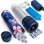YOUSHARES Electric Insulin Cooler Travel Case, 35-68°F Custom & Display Temperature Medical Cooler with Biogel & USB Charger, TSA Approved Diabetic Medication Refrigerator, Portable for 1–7 Pens