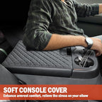 Center Console Cover for Chevy Silverado/GMC Sierra/Tahoe Yukon Suburban 2007-2013 Jump Seat, Scratch Resistance Middle Console Cover Vinyl Leather Trim Accessories (Jump Seat Only)