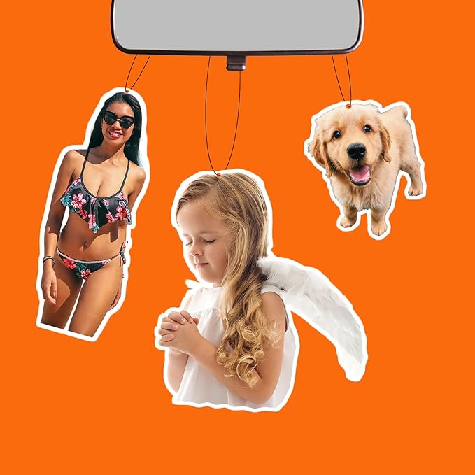 Custom Air Fresheners with Picture - Personalized Double Sided Picture Air Freshener, Customized Air Freshener for Car Wardrobe, Bathroom, Wardrobes, Anniversary Presents (Irregular Shape)