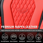 Coverado Car Seat Covers, Seat Covers Full Set, Red Car Seat Cover, Auto Seat Covers Front Seats Rear Seat Cover, Luxury Car Seat Cushion,Leather Seat Cover Seat Protector Universal Fit Most Cars