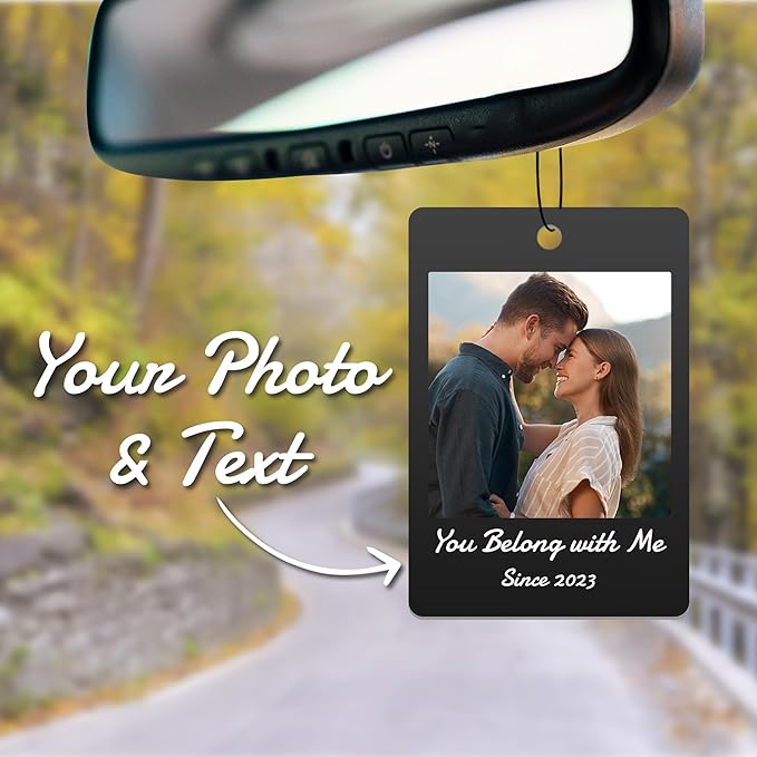 Custom Air Fresheners with Picture | Personalized Air Freshener for Car with Funny Face | Customized Photo Hanging Rectangle Air Freshener | Personalized Cute Deco Gifts for Car, Home
