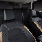 CAR PASS Leather seat Covers,Automotive Universal Sport car seat Cover Super 5mm Composite Sponge Inside,Airbag Compatible fits Most Cars, SUVs, Trucks, and Vans (Full Set,Black and Beige)