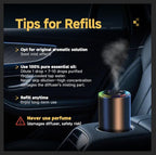 Smart Car Air Freshener with Star Light & 100ml Diffusers Oil Refills, Auto On/Off Aroma Diffuser, 3 Adjustable Mist Modes Rechargeable Aromatizante para Carro - Car Diffuser（Cologne+Ocean）
