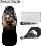 Funny Car Seat Cover Front Seats Only,Sloth Driver Front Bucket Seat Cover Decorative Vehicle Cushion Seat Cover Set,Automotive Accessories Interior Decoration