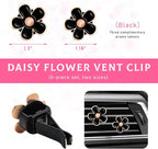 6PCS Car Air Vent Clip, Daisy Flower Auto Scents Air Freshener Clip with 6 Fragrance Piece, Decorative Auto Air Conditioning Clip for Women Girl, Universal Car Accessories (Black)
