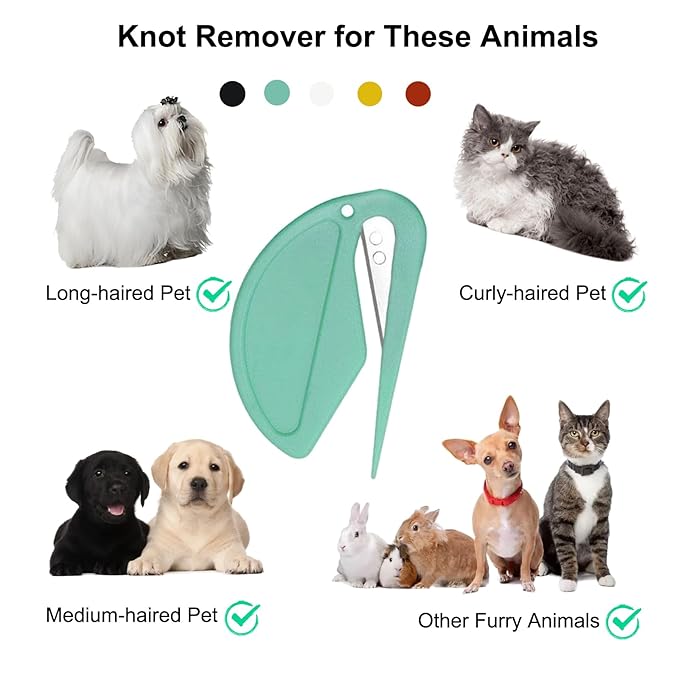 Pet Knotting Comb, Dematting Tool for Cats and Dogs, Pet Hair Removal Tool, Effectively Remove Knots and Tangles with Our Matt-Splitting Tool, Knot Opener for Cat Dog Grooming 5 Pcs