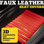 LINGVIDO Front Car Seat Covers, Faux Nappa Leather, Airbag Compatible and Waterproof Protectors for Sedans SUVs, Breathable Anti-Slip Interior for Commuters and Rideshare, Black/Red