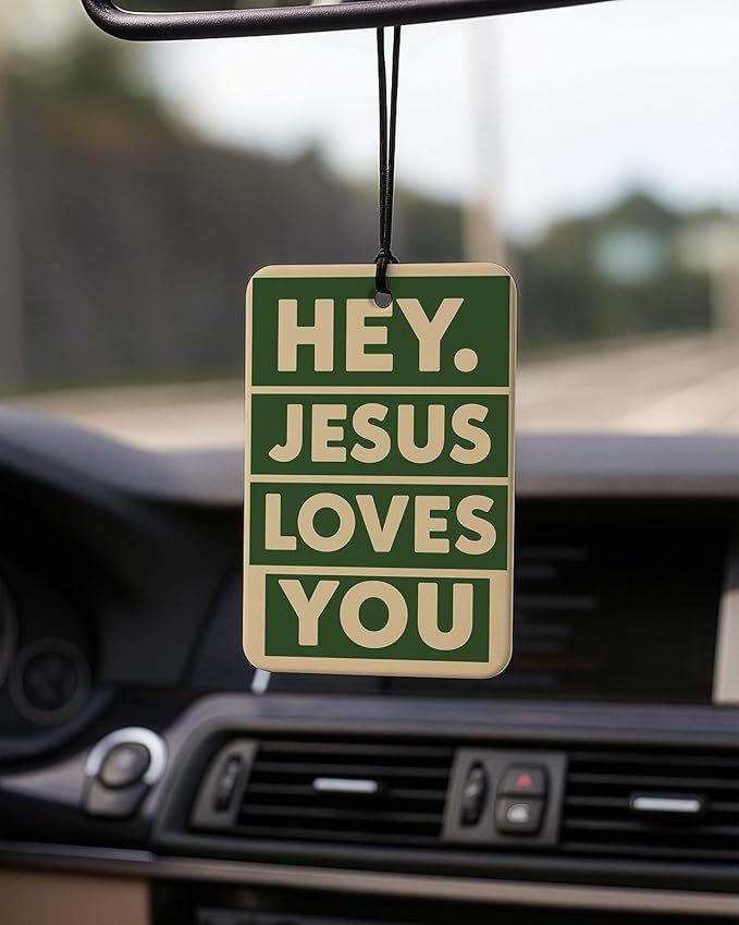 Christian Faith Car Air Freshener 4 Pcs Coconut Scented, Christian Car Accessories Mirror Decor for Women, Retro Inspirational Religious Hanging Air Freshener for Cars Closet Drawer Books