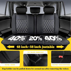 LINGVIDO Car Seat Covers Full Set (5 Seats) - Premium Perforated Nappa Leather, Waterproof Shield, Omni-Adapt Fit SUVs Sedans, Ultimate Family & Pet Protection