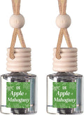 C&E Craft Co Hanging Car Air Freshener Diffuser 2 Pack, Long Lasting Fragrance Oil Car Freshener, Glass Bottle Auto Air Freshener, Made in USA (Apple + Mahogany)