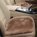 OGLAND 20 inchs Shearling Sheepskin Car Seat Cover, Fluffy Fuzzy Wool Car Seat Covers for Auto Interior Accessories with Soft Eco-Friendly Natural Fur Non-Slip (Camel, Front)