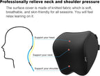 Crofy 2-Pack Car Neck Pillow, Softness Car Headrest Pillow for Driving with Adjustable Strap, 100% Memory Foam and Breathable Removable Cover, Comfortable Ergonomic Design, Black