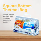 Superio Hot and Cold Insulated Bags for Food Delivery, Grocery Shopping Bags, Food Storage for Hot and Frozen Food for Travel, Disposable Cooler Bag, Reinforced Thermal Lunch Bag (3, 13"x5.5"x8.5")