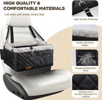 Upgrade Dog Booster Seat for Small Dogs,Small Dog Car Seat with Sturdy Metal Frame and Waterproof Leather Material for Small Pets up 20 lbs,Portable Travel Carrier with Storage Pocket