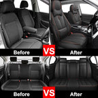 Fit for 98% of Mercedes Benz Car Seat Covers with Headrests, Premium Nappa Leather Seat Cover, Fully Wrapped Protect Modern Style Seat Cover (5-Seat Luxury, Black & Coffee)