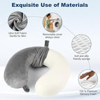 Travel Pillow 100% Pure Comfortable U Shape Memory Foam Pillows Neck and Head Support Portable Travel Neck Pillow Suitable for Planes Airplane for Traveling,Train,Self-Drivingng Car,(Grey)