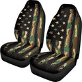 ELEQIN Car Seat Covers, Camo US Flag Print Seat Cover Front Car Seat Cushion, Front Auto Protector Universal Fit Most Cars, Automotive Interior Accessory
