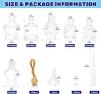 30 Pcs Clear Glass Car Air Freshener Diffuser with Wooden Caps & Hanging String, Empty Essential Oil Bottles Aromatherapy Fragrance Perfume Vials Holder for Car Decor