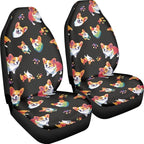 Cute Corgi Dog Paw Print Universal Car Seat Covers for Women Auto Interior Seats Cushion Protector Accessories Decoration