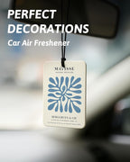 Blue Butterfly Floral Beach Air Freshener 4 Pcs, Coastal Ocean Seagrass Floral Hanging Air Freshener for Cars Closet Drawer Books, Blue Flower Car Accessories Mirror Decor for Women
